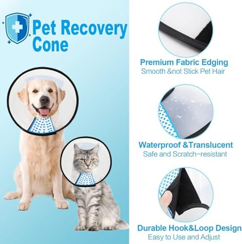 Supet Dog Cone Collar Adjustable After Surgery, Comfortable Pet Recovery Collar & Cone for Large Medium Small Dogs, Elizabethan Dog Neck Collar Plastic Practical - Image 5