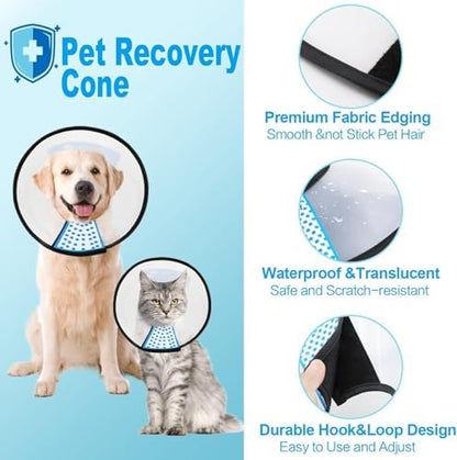Supet Dog Cone Collar Adjustable After Surgery, Comfortable Pet Recovery Collar & Cone for Large Medium Small Dogs, Elizabethan Dog Neck Collar Plastic Practical - Image 5