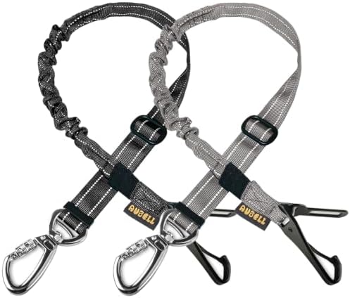 AUBELL Dog Seat Belt for Car,2 Pack Set 3-in-1 Dog Car Harness,Black+Grey by AUBELL