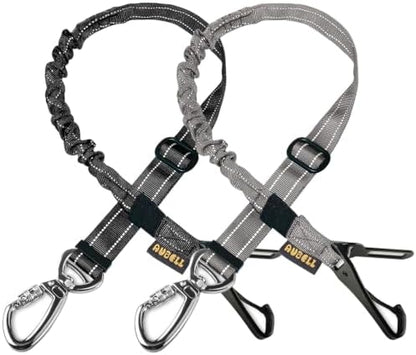 AUBELL Dog Seat Belt for Car,2 Pack Set 3-in-1 Dog Car Harness,Black+Grey by AUBELL