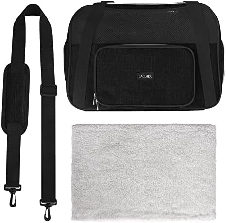 BAGLHER Pet Travel Carrier, Cat Carriers Dog Carrier for Small Medium Cats Dogs Puppies, Airline Approved Small Dog Carrier Soft Sided, Collapsible Puppy Carrier. Black - Image 6