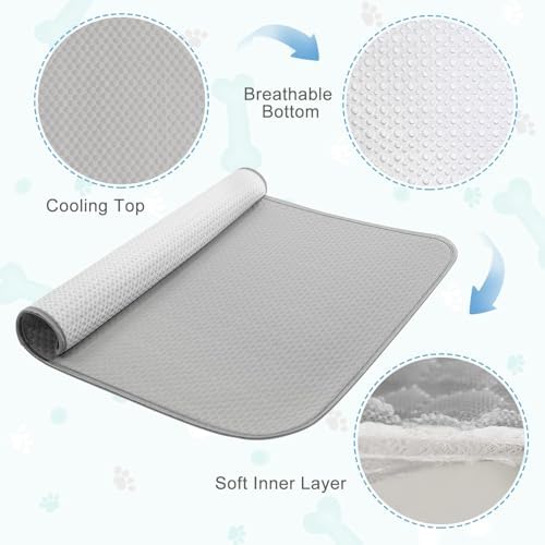 Buvlnee Summer Dog Cooling Mat Washable Ice Silk Self Cool Pad for Small Medium Large Dogs and Cats, Pet Sleeping Pad for Crate, Bed, Indoor & Outdoor Floor, Car Seats - Image 5