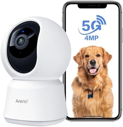 ARENTI 4MP Pet Camera P2Q, 5G WiFi 6 Indoor Security Camera, Free Phone App by ArentiIntelligence
