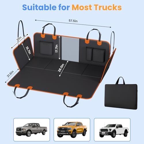 Back Seat Extender for Dogs,Hard-Bottom Waterproof Dog Seat Cover for Truck - Image 5