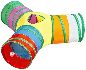 Cat Play Tunnel,Occupiedpet Collapsible Cube Tent with 4 Entry Points by Occupiedpet