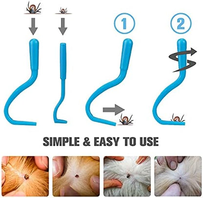 Cat & Dog Grooming Set - Fine Tooth Comb for Removing Dandruff Flakes & Hair (Blue) - Image 5
