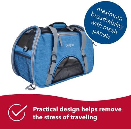 Coastal Pet Bergan Comfort Carrier - Breathable Travel Carrier for Dogs & Cats - Heather Bermuda, 16" x 8" x 11" - Image 3
