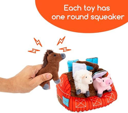 Hollypet Squeaky Hide and Seek Dog Toys for Small and Medium Dogs, Farm - Image 3