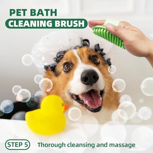 Pet Grooming Kit - 7 PCS Green Deshedding Brush Set with Undercoat Rake, Slicker Brush, Bath Brush & Nail Clipper for Short & Long-Haired Dogs and Cats - Image 6