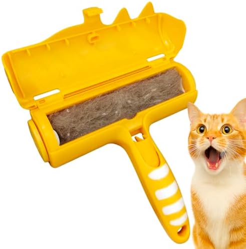 Pet Hair Remover Roller - Lint Roller for pet Hair - Self Cleaning Dog & Cat Hair Remover - Remove Dog, Cat Hair from Furniture, Carpets, Bedding, Clothing and More. Orange by NadoCare