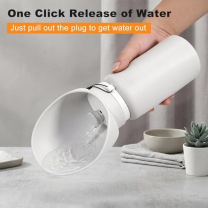 Dog Water Bottle, Silicone Foldable Pet Water Bottle, 550ml (18.6oz), Grey - Image 6
