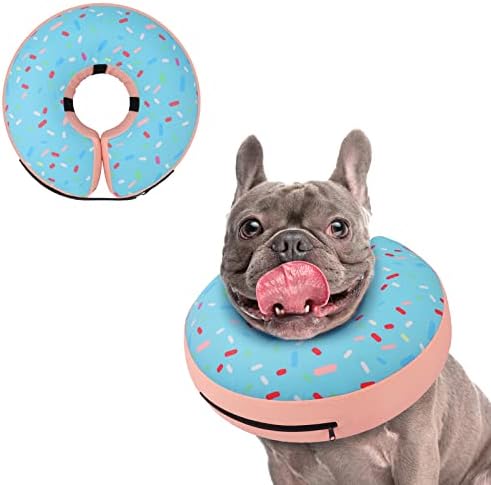 Supet Inflatable Dog Cone Collar for Large Medium Small Dogs, Soft Cone Collar for Dogs Cats, ECollar Doggie Neck Donut Dog Cone Alternative After Surgery by Supet