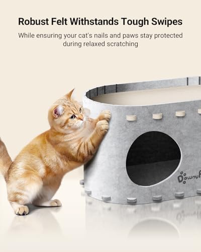 DownyPaws Cat House for Indoor Cats, Cube Castle Cat Bed Cave, Marble - Image 5