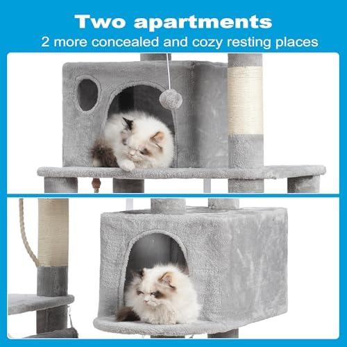 Hey-brother Cat Tree Tower with Sisal Scratching Posts, Big Condo, MPJ020W - Image 5
