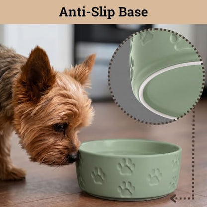 Ceramic Dog Bowl Set of 2 with Anti-Skid Base, 5.5"W x 2"H, 2 Cup Capacity - Image 4