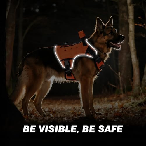 WINGOIN Orange Tactical Dog Harness for Large Dogs,No Pull Dog Harnesses - Image 5