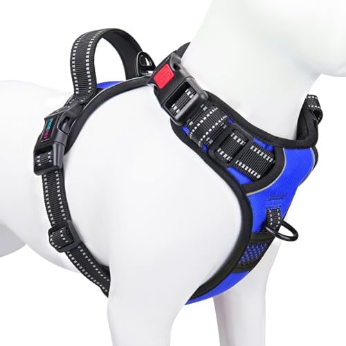 PHOEPET No Pull Dog Harness Medium Reflective Front Clip Vest with Handle by PHOEPET