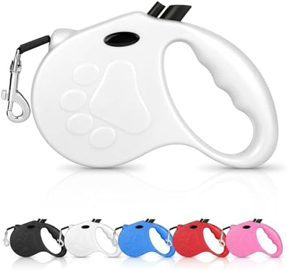 Retractable Dog Leash, 16ft Dog Walking Leash for Small Dogs up to 77lbs, Non-Slip Handle (White) by Yanwela
