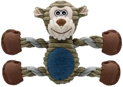 BUYPOW Dog Toys for Large Dog - Plush Squeaky Medium & Small Dog Toys - Stuffed Animals Puppy Toys - Funny Cute Dog Toys for Dog Birthday Presents (Monkey) by BUYPOW