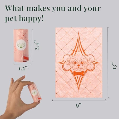 Thick Dog Poop Bags Rolls, Leak-Resistant Pet Waste Bags, 120 Count (8 Rolls), 9x13 in Large, Lavender Scented, Fits Most Dispensers, Pink - Image 3