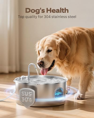 Dog Water Fountain for Large Dogs: Stainless Steel Dog Fountain Water Bowl - Image 2