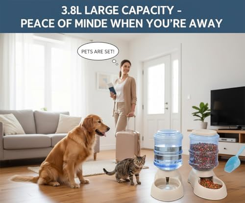 Automatic Cat & Dog Feeder and Water Dispenser Set with Scoop - Image 3