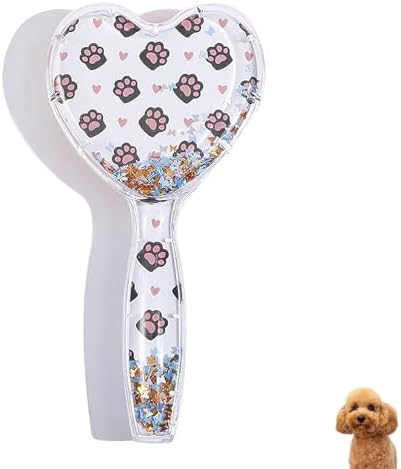 Small Soft Dog Grooming Brush, Pet Massage Hair Brush (Cute Paws) by DEEUCHIS