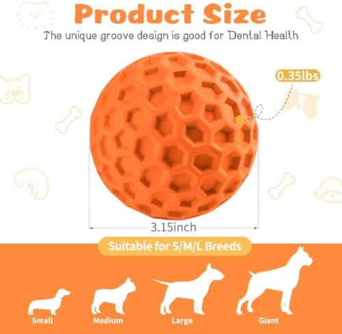HIPPIH Indestructible Squeaky Dog Toys, Interactive Dog Balls 2 Pack - Image 2