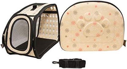 PetLike Airline Approved Pet Carrier Soft Sided Collapsible Travel Bag for Cats & Small Dogs (Beige, Smooth) - Image 2