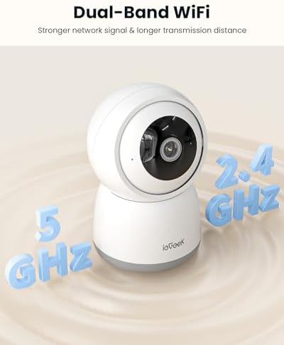ieGeek Indoor Camera, 2K Cameras for Home Security, 5G Security Camera Indoor, 360° Pet/Dog/Baby Camera with Phone App, AI Tracking, 2-Way Audio, Night Vision, 24/7 SD Card Storage, Alexa - Image 2