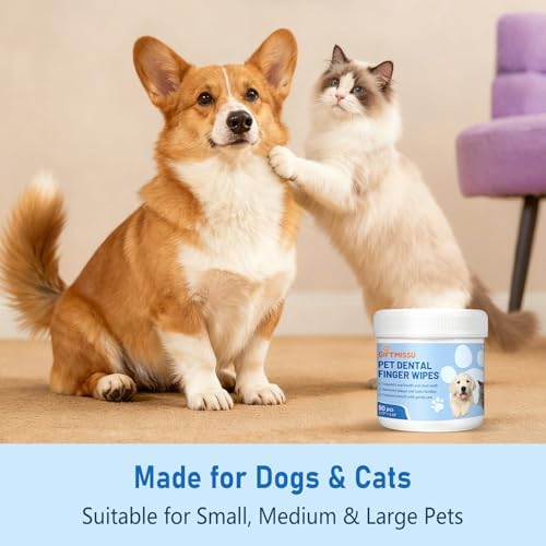 80 Counts Pet Dental Finger Wipes for Dogs and Cats - Disposable Dog Teeth Cleaning Wipes for No-Rinse Daily Oral Care, Pet Tooth Cleaning Wipes - Image 6