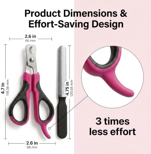 Tpotato Cat Nail Clipper with Nail File,Stainless Steel Cat Nail Trimmer for Indoor Cats,Professional Kitten Nail Clipper for Small Large Adult Cats Claws and Toenail - Image 2