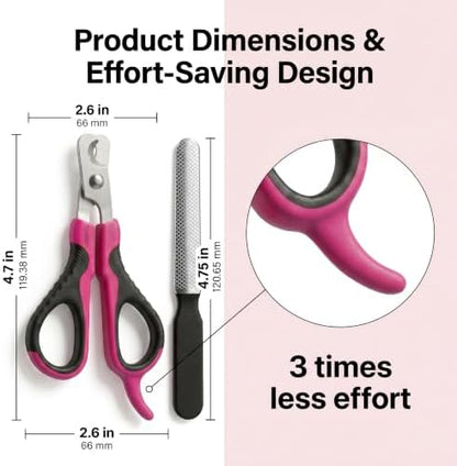 Tpotato Cat Nail Clipper with Nail File,Stainless Steel Cat Nail Trimmer for Indoor Cats,Professional Kitten Nail Clipper for Small Large Adult Cats Claws and Toenail - Image 2