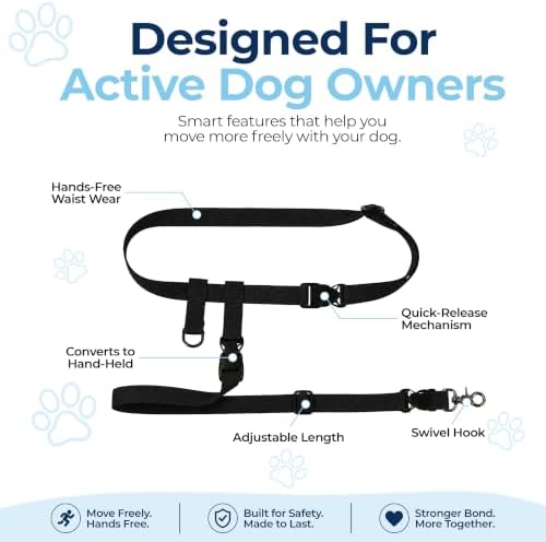 The Buddy System - Hands Free Dog Leash - Regular Dog, Large, Black - Image 3