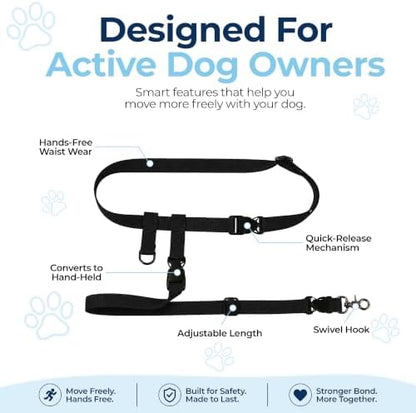 The Buddy System - Hands Free Dog Leash - Regular Dog, Large, Black - Image 3