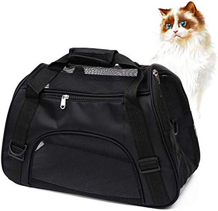 MuchL Pet Carrier Soft-Sided Carriers for Cat Carriers Dog Carrier for Small Medium Cats Dogs Puppies Pet Carrier Airline Approved Cat Dog Pet Travel Carrier (Small, Black) by MuchL