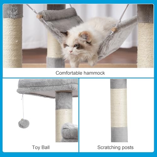 Hey-brother Cat Tree Tower with Sisal Scratching Posts, Big Condo, MPJ020W - Image 6