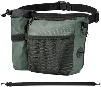 Dog Treat Training Pouch Built-in Poop Bag & Side Pocket Dispenser by Erhalithegro