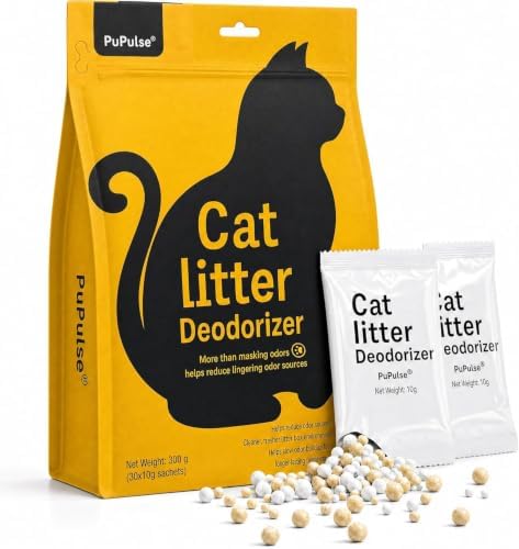 Unscented Cat Litter Deodorizer Powder, 30x10g Pre-Measured Sachets by PuPulse