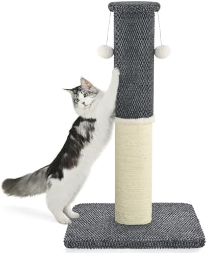 Made4Pets Tall Cat Scratching Post with Sisal & Carpet for Indoor Cats, 33" by Made4Pets