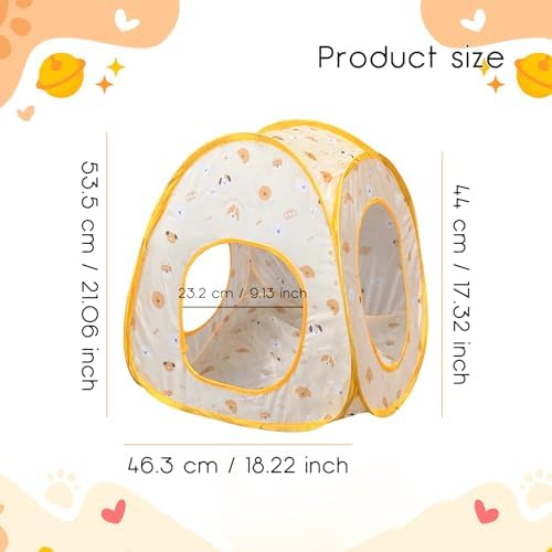 Andiker Cat Tent, 3 Holes Safe and Strong Cute Cats Tunnel Collapsible Easy to Carry Cat House for Indoor Cats Kittens Hiding Playing Training Sleeping(Tent Pink) - Image 2