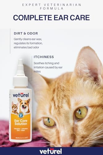 Veturel Gentle Dog Ear Care - Dog Ear Odor - Dog Ear Cleaner - Ear Wash for Dogs - Cat and Dog Ear Cleaning Solution - Soothes Itchy Ears - Removes Ear Wax - Cat Ear Care 3.4 oz - Image 2