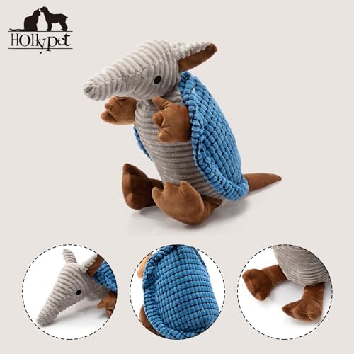 Hollypet Armadillo Squeaky Dog Toys for Medium Large Dogs, 10" - Image 3