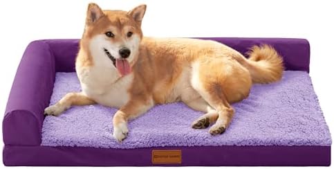 Patas Lague Orthopedic Medium Dog Bed Washable Pet Sofa Bed 30''X20''Purple by PatasLague