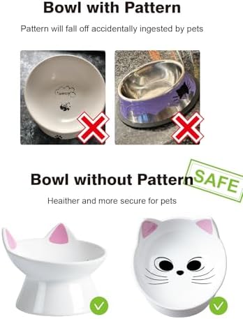 ABRUTY Cat Food Bowl, 5 OZ Ceramic Elevated Kitten Water Bowl, 15° Tilted Raised Pet Feeder, Anti Vomiting and Whisker Friendly Dishes for Fat Faced, Cat, Kitten, Small Dog - Image 4