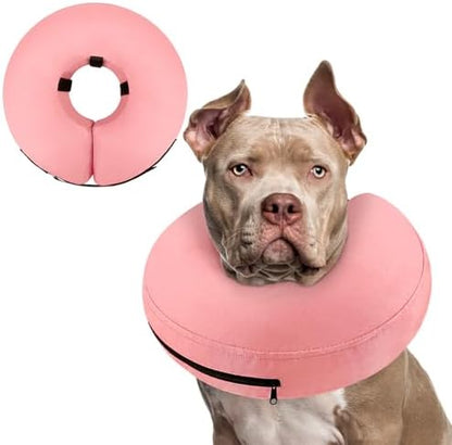 Supet Inflatable Dog Cone Collar Alternative After Surgery, Dog Neck Donut Collar Recovery E Collar for Neuter, Soft Pet Cone for Small Medium Large Dogs by Supet
