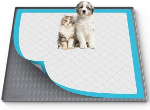 Pee Pad Holder for Dogs,Silicone Dog Puppy Pad Holder, 34 x 28 No Spill Raised Lip High Edge,Portable, Leak-Proof Mat Holder for Dog Training Pads,Square Potty Trays for Home Floor Protection by Unknown