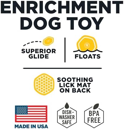 PROJECT HIVE ·PET COMPANY· Dog disc - Great for Fetch - Includes a Lick mat on Back - Floats in Water, Smooth Glide - Made in The USA (Unscented Yellow) - Image 3