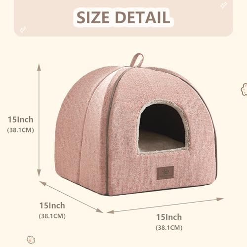 WINDRACING Cat Bed for Indoor Cats - Cats Cave Bed Cat House Cat Tent with Removable Washable Cushioned Pillow, Soft Kitten beds, & Furniture, for Small and Medium Pet Bed - Image 4