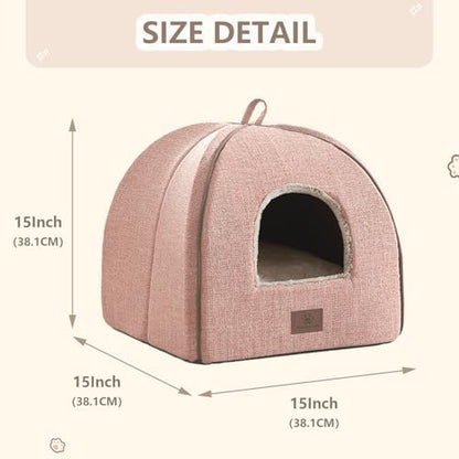 WINDRACING Cat Bed for Indoor Cats - Cats Cave Bed Cat House Cat Tent with Removable Washable Cushioned Pillow, Soft Kitten beds, & Furniture, for Small and Medium Pet Bed - Image 4